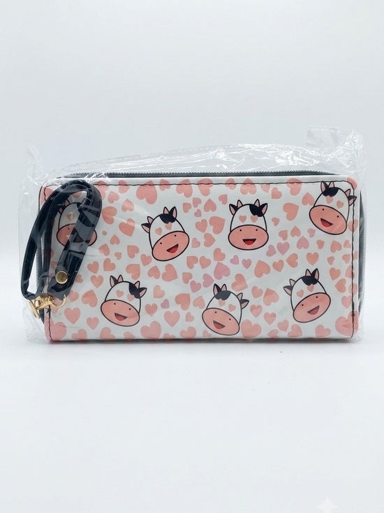 "unbranded Handbags - Cow Print Zip Around Wristlet Wallet NWOT